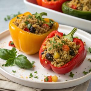 Mediterranean Veggie and Quinoa Stuffed Peppers