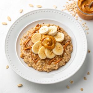 Protein-Packed Oatmeal with Almond Butter and Bananas